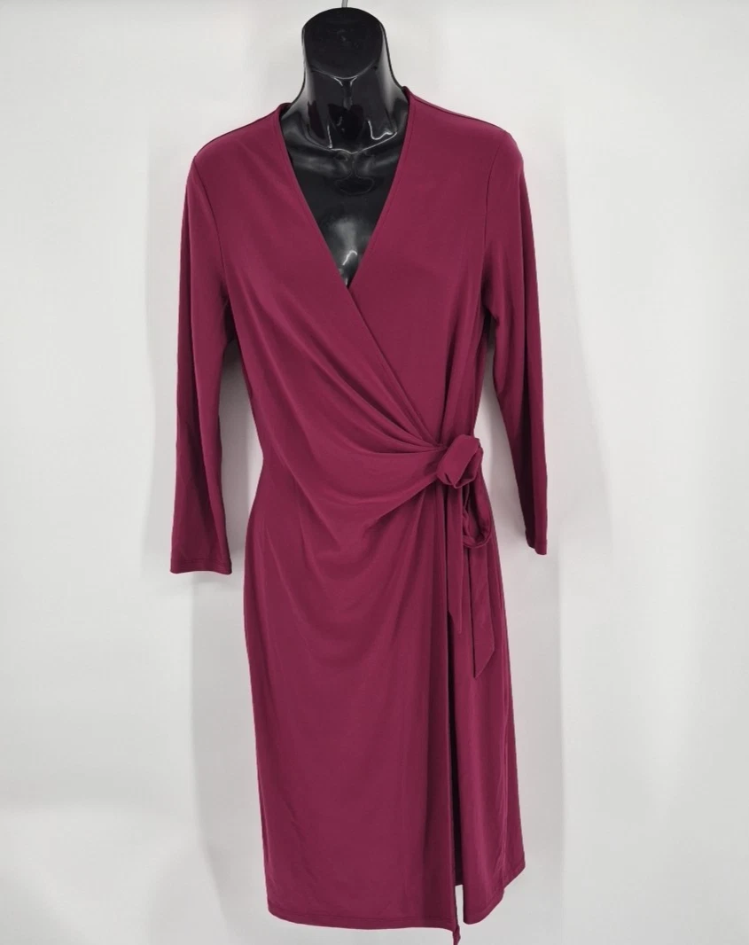 white christmas dresses Anne Klein Plus Size Classic Wrap Dress - Anne Black/Anne White