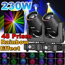 230W LED Beam Moving Head 48Prism 14Gobo Stage Light DMX DJ Spot Light w/Rainbow