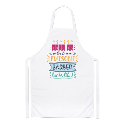 Gift Base Schürze Für Kochs Apron  Awesome Barber  Weiß 100% Polyester