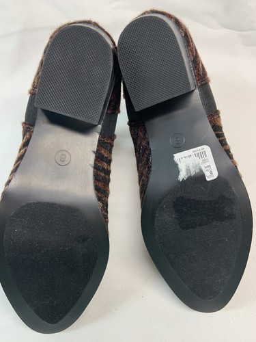 Neue bequeme Tigerstreifen braun/schwarze Damen-Booties, Größe 8, One-Inch-Absatz, Fell - Bild 8 von 10