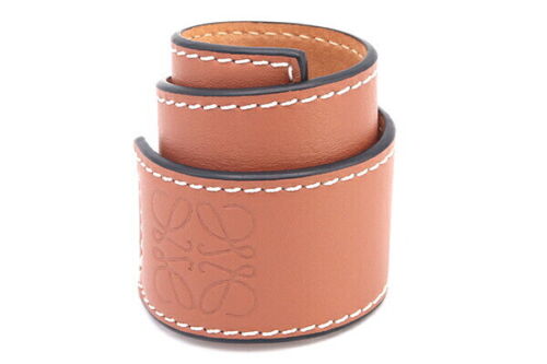 LOEWE Bracelet Anagram Slap Small 119.19.336 Brown Leather Used Accessories - Picture 3 of 6