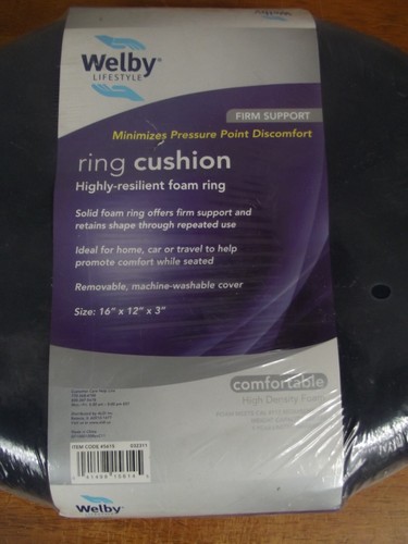 NEW Welby Lifestyle Firm Support Contoured Foam Ring Cushion - 16" Diameter - Picture 3 of 3