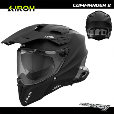 HELM AIROH INTEGRALFASER ENDURO TOURING COMMANDER 2 BLACK MATT ECE 22.06