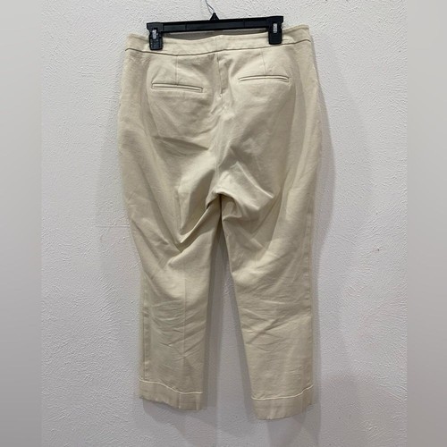 Pantaloni a polsino Ann Taylor Factory cachi taglia 10 inserto 25"" difettoso - Foto 7 di 9