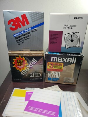 Lot of 35 3.5'' Computer Floppy Disks Various Brands Appear Unused Not Tested