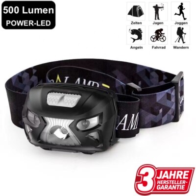 2PC LED Headlamp Headlamp Super Bright Rechargeable Motion Sensor W/RED LIGHT