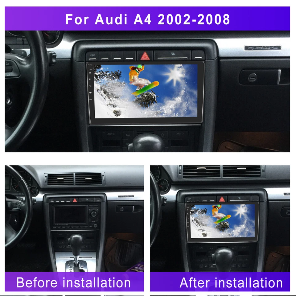 For Audi A4 2000-2009 Apple Carplay Car Stereo Radio GPS Wifi Navi Android 15 Foto 3 de 4