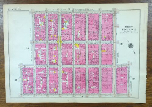 1916 GREENWICH VILLAGE SOHO MANHATTAN Map NEW YORK CITY NY Old Antique Original