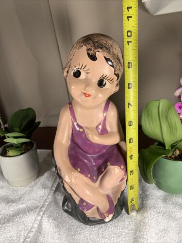 Vintage Antique Chalkware Bathing Beauty Betty Boop Swim Suit Figure RARE - Picture 2 of 12