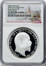 2022 GB - Edward VII 2oz Silver NGC PF70 First Releases £5 - British Monarchs