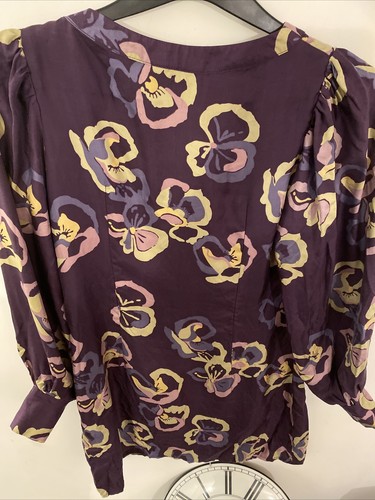 Ronit Zilkha Pure Silk Tunic Top AMAZING COLOURS &STYLE LONG SLEEVES UK 10 - Picture 14 of 14