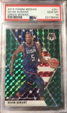 Kevin Durant 2019 Panini Team USA Green Mosaic Prizm #251 PSA 10 GEM MINT