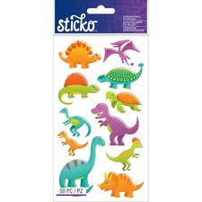 Scrapbooking Stickers Sticko Crafts Dimensional Dinosaurs T-Rex Cute Colorful