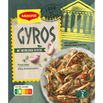 Maggi Food Travel Fix für Gyros Gewürz mit natürlichen Zutaten 30g