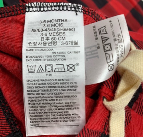 NWT Baby Gap Boys 3-6 Months Holiday Red Buffalo Plaid Bodysuit and Pants Outfit - Picture 9 of 11