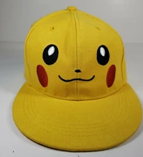 Pokemon Pikachu Nintendo Embroidered Full Size Snapback Baseball Hat Cap Detail 