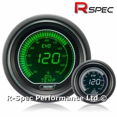 ORIGINAL Prosport 52mm Evo grün weiß Display LCD Digital Öltemperaturanzeige