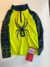 Spyder Maze Zip T Neck Boys 5 Sharp Lime