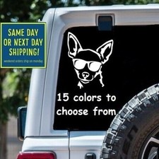 8 Sizes Funny Cool Chihuahua Sunglasses Sticker Decal Car Window Macbook Laptop