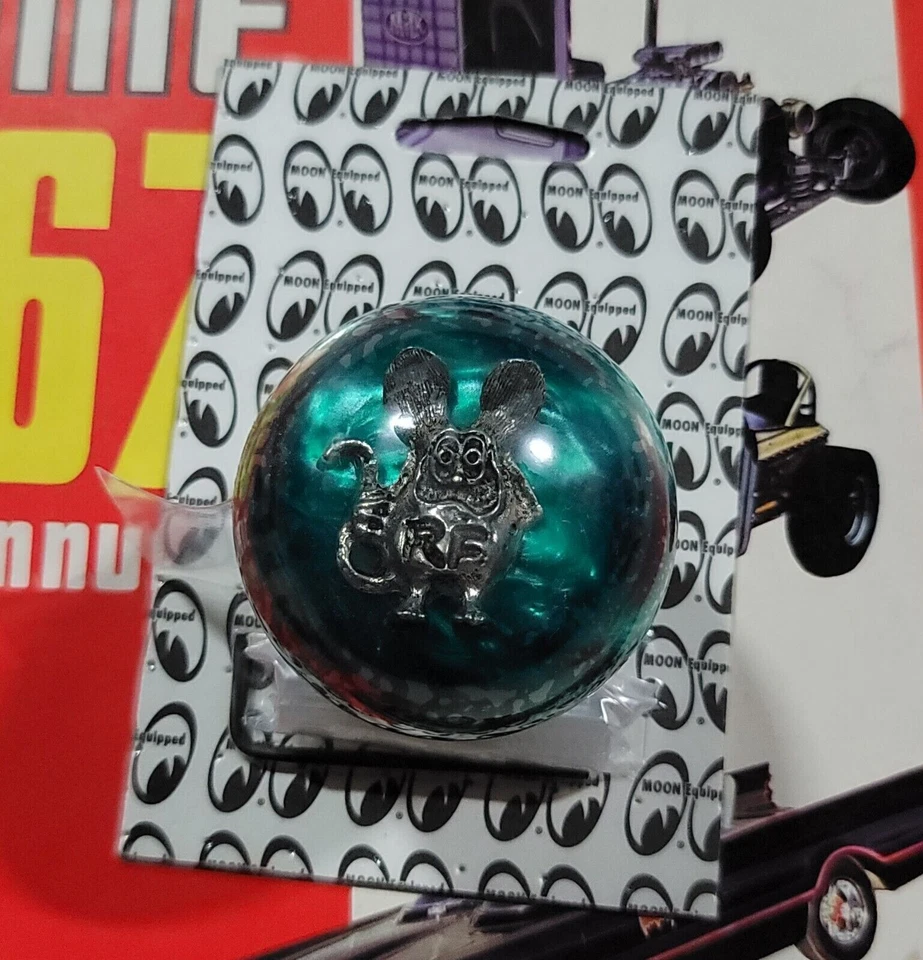 MOONEYES Verde Perla RAT FINK Perilla de Cambio Hot Rod Personalizada Gasser Drag Racing NHRA Foto 3 de 3