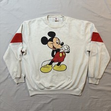 Vintage Disney Mickey Mouse Sweatshirt Sz L 80s 90s USA Made Crewneck Read