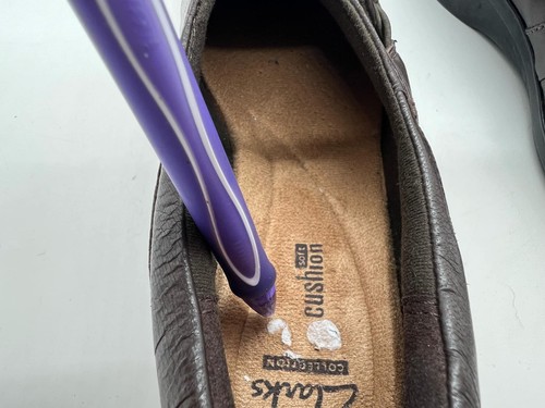 Clarks Collection Womens Shoes Sz 7 M Brown Soft Cushion Faux Leather Comfort - Picture 5 of 13