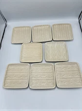 (8) Dept 56 Plates Square Ceramic Appetizer Sushi Snack Dessert Plates 5.5 inch