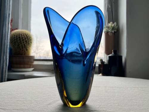 Jarrón de vidrio Murano Arquímedes Seguso década de 1950 Venini Barovier Flavio Poli - Imagen 9 de 16