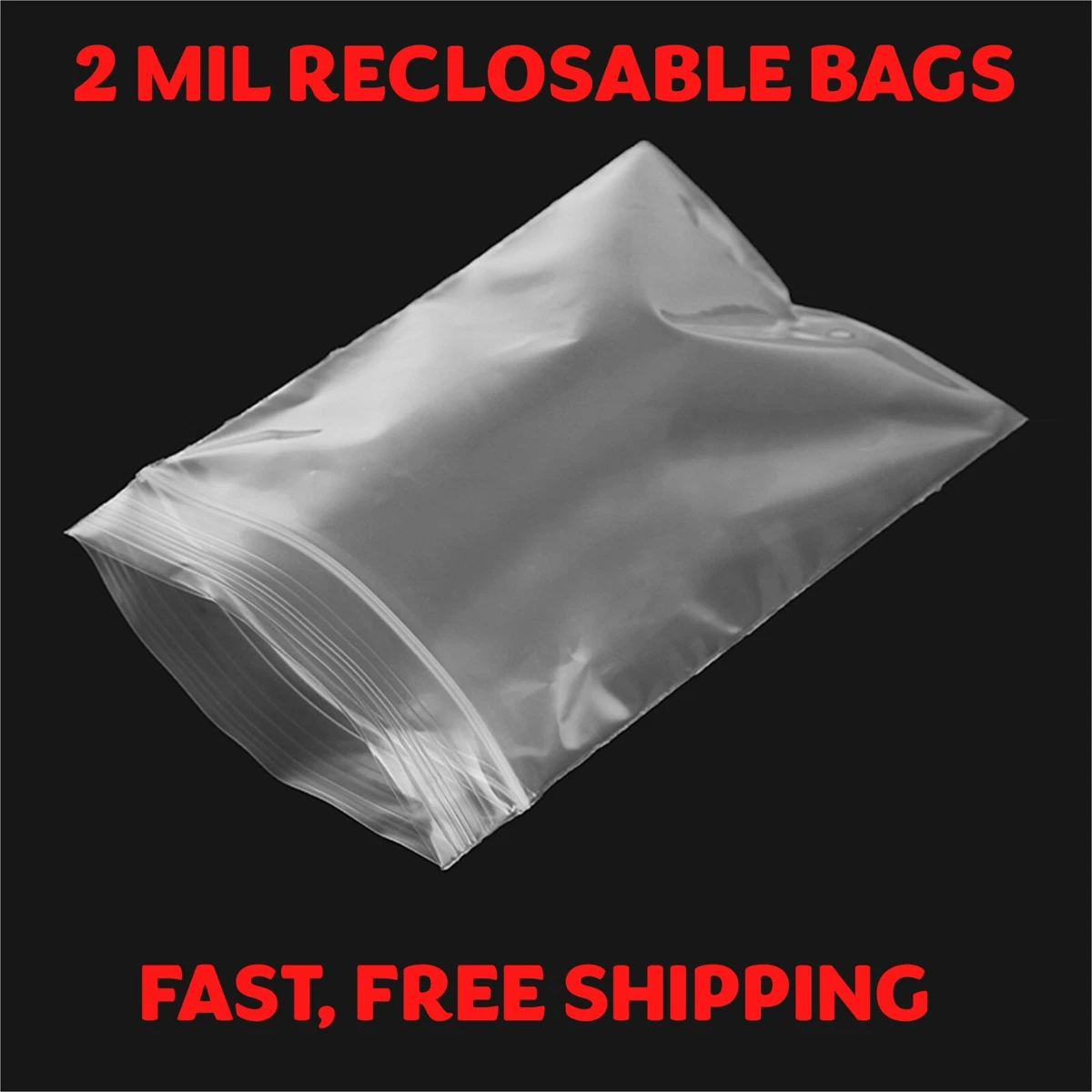 Clear Reclosable Zip Lock Bags - 4 Mil Thick, Food Grade Plastic