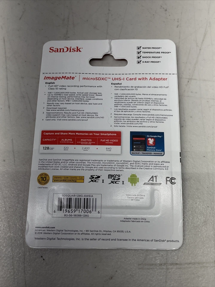 Sandisk ImageMate Plus 128GB micro SDXC Flash Card micro SD - Image 2 of 2
