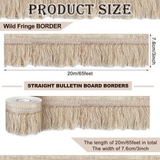Mixweer Boho Fringe Bulletin Board Border 65.6 Feet Classroom Border