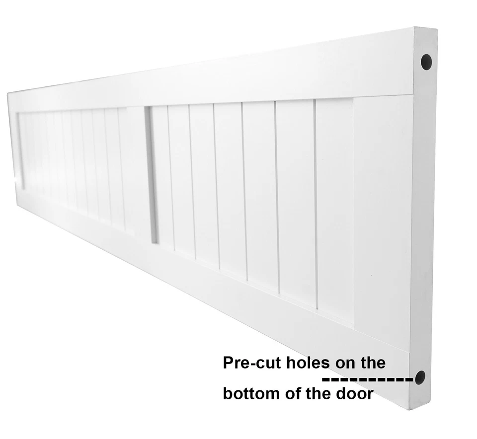 White PVC Bi-Folding Closet Door,MDF Folding Barn Door Panel,Thickness 1-3/8 in - Image 4 of 4