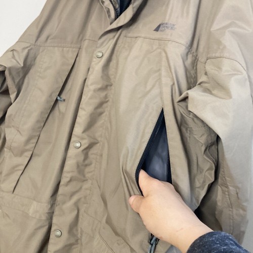 MEC Rain Jacket Mens Large Tall Tan Brown Hooded Waterproof Travel Workwear - Picture 8 of 16