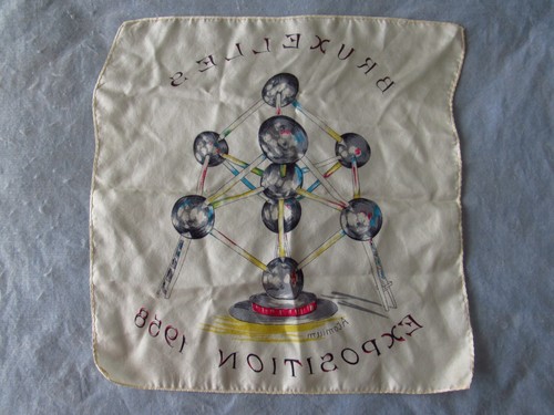 Brüssel (Bruxelles) 1958 Ausstellung Souvenir Taschentuch (Atomium) - Bild 4 von 5