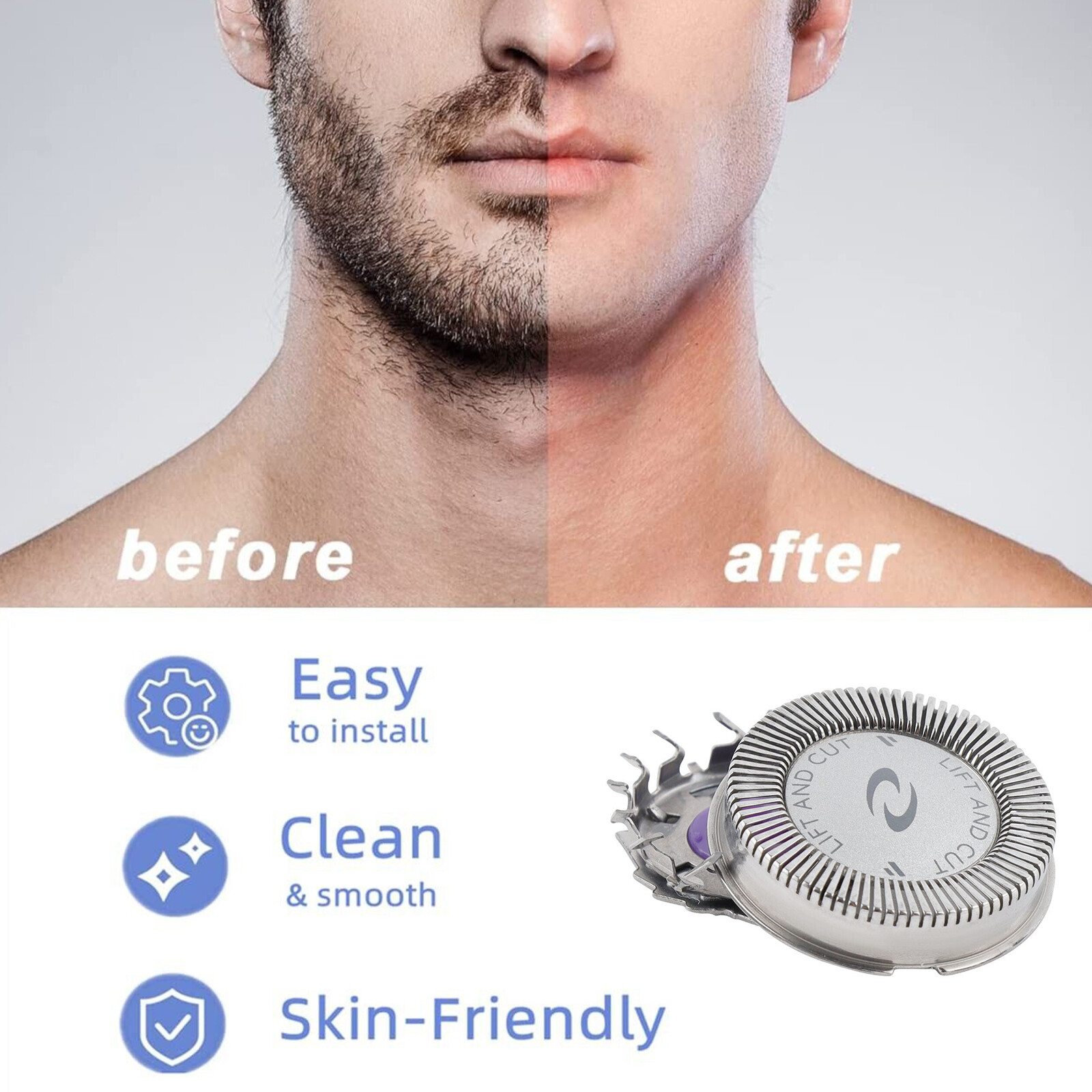 6pcs Replacement Shaver Heads Cutter for Philips Norelco HQ56 HQ55 HQ4 HQ3 Razor