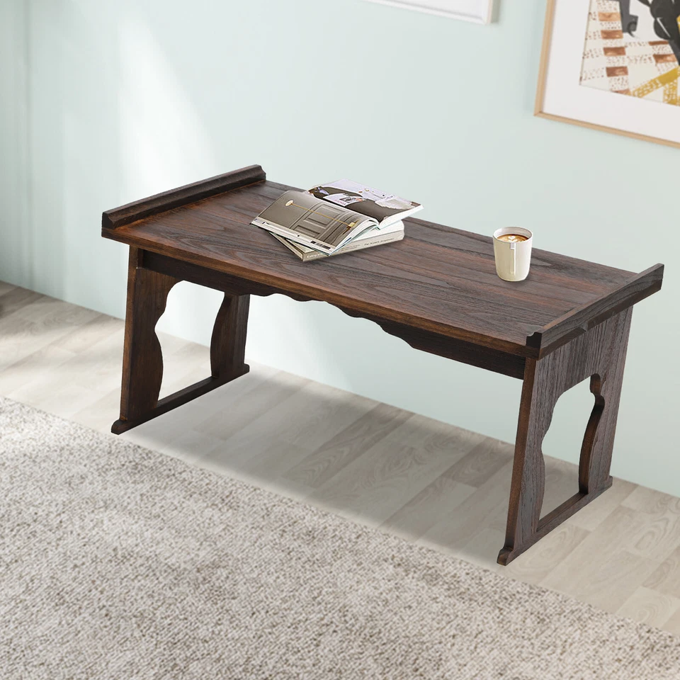Japanese Floor Table Folding Coffee Table & Tea Table Wooden Altar Table 32"x18" - Image 2 of 4