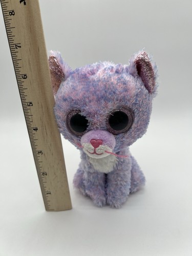 Ty Beanie Boos CASSIDY the 6" Purple Cat Stuffed Animal Toy Plush 2023 - Picture 5 of 7