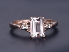 1.5ct Lab-Created Peach Morganite Solitaire E...