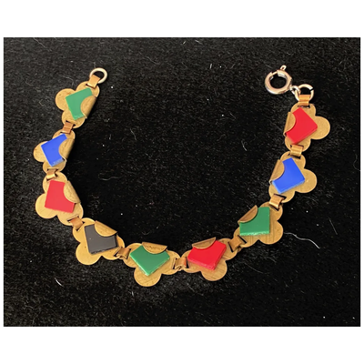 Bracelet Jonc Ancien Art Déco En Galalithe Coloré - Occasion, Pièce De Collection