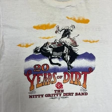 20 Years Of Dirt White 1980s Nitty Gritty Dirt Band S to 5XL T-shirt BL1435