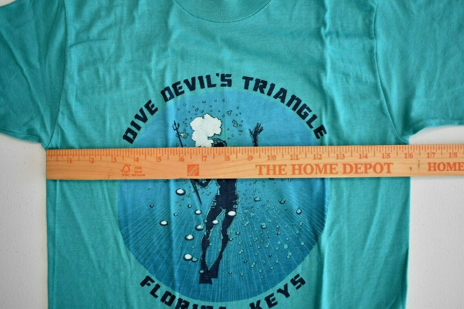 Vintage 80s Devils Triangle Florida Keys Scuba Diver T Shirt Fits XS ...