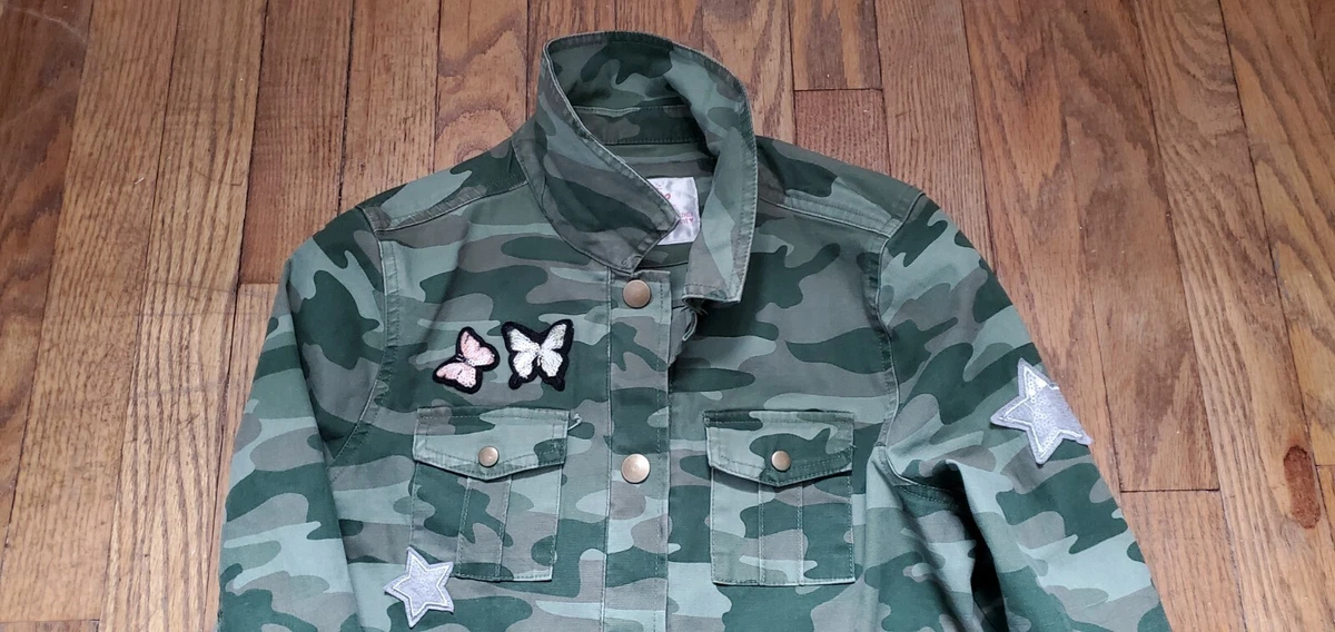 Justice for Girls Kids Camouflage Camo Light Jacket 12 14 smoke pet free home
