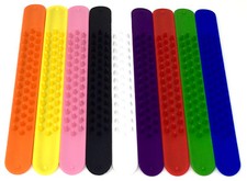 9 Spiky Silicone Slap Bracelets - Rainbow of Colors ADHD Sensory Fidget Toys...