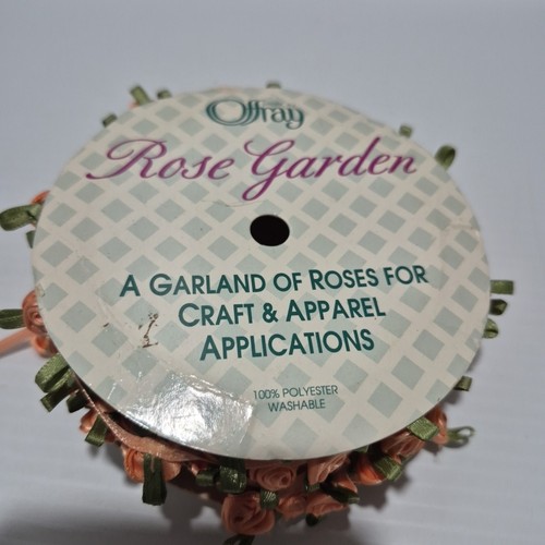 Rose Garden Peach 1/8" Ribbon with Dimensional Roses – Approx. 3m - Picture 2 of 3