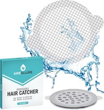 25 Pack Disposable Shower Drain Hair Catcher Mesh Stickers - Peel Stick Drain