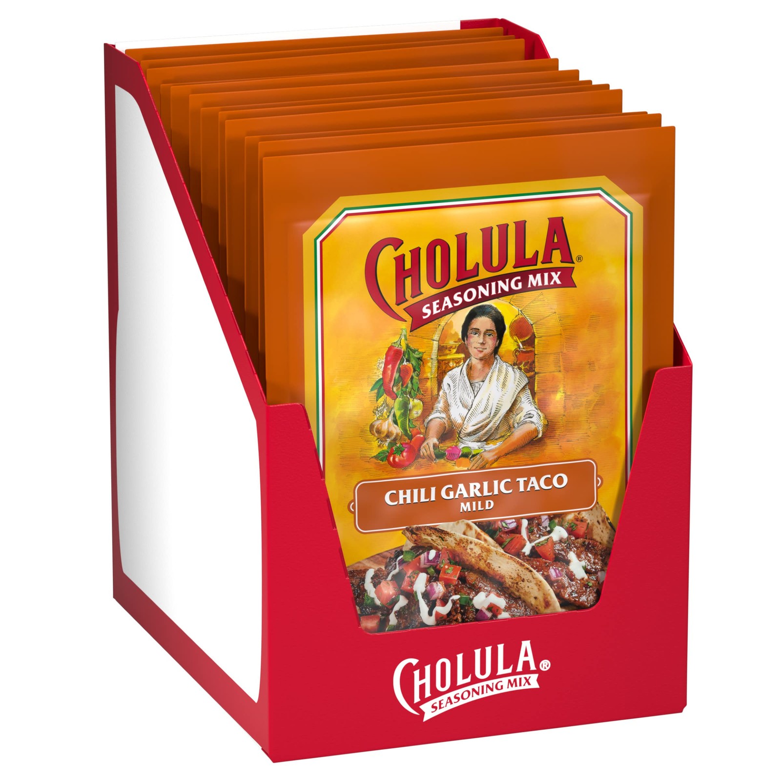 Mezcla de condimentos para tacos de chile y ajo Cholula, 1 oz (paquete de 1 onza 12)
