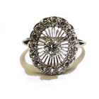 14k white gold .83ct diamond cluster ring VS1 G natural estate 3.6g VINTAGE 5.5 — photo 1