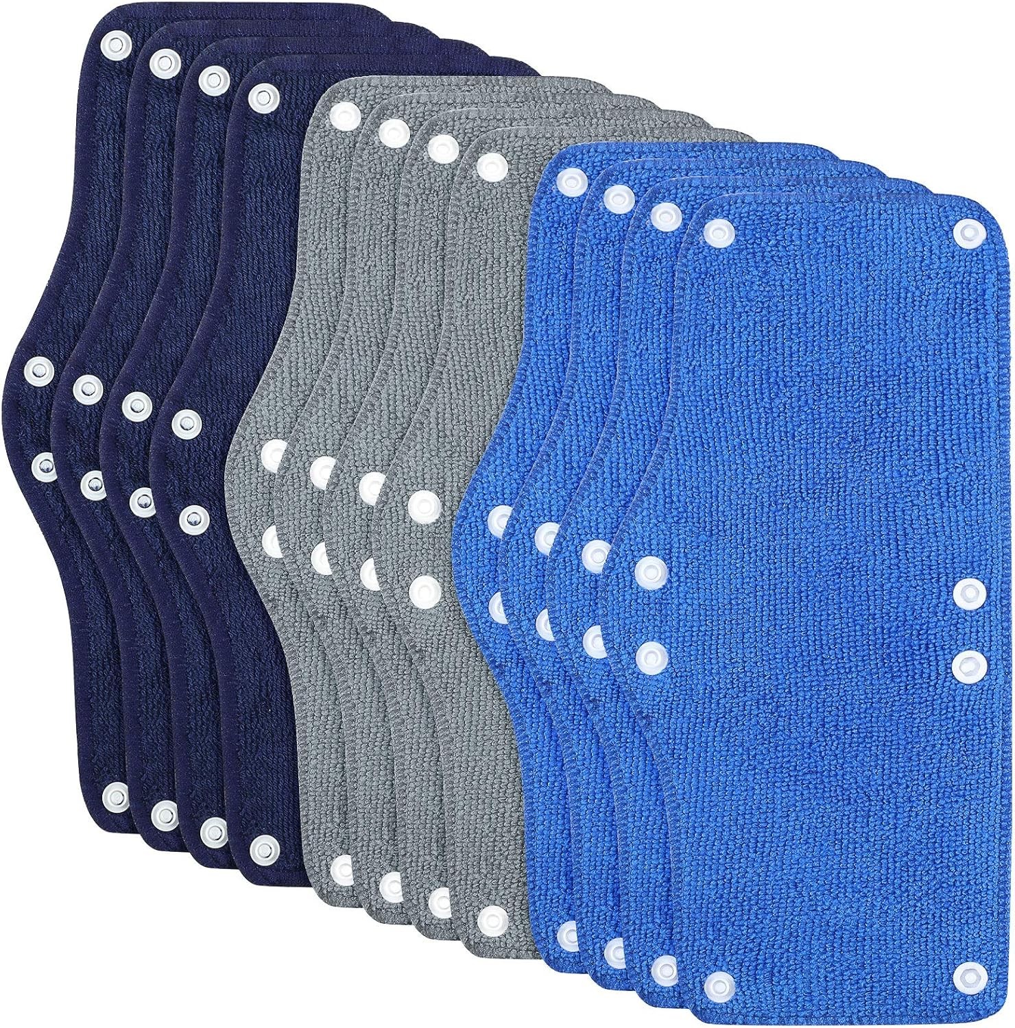 12 Pieces Hard Hat Sweatband Cotton Washable Liner Medium, Blue,Gray 