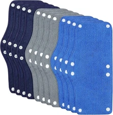 12 Pieces Hard Hat Sweatband Cotton Washable Liner Medium, Blue,Gray 