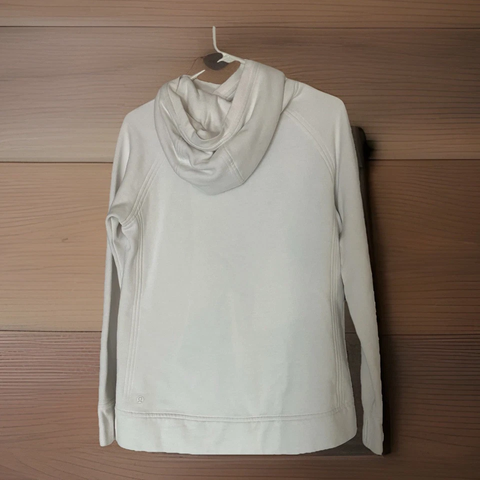 Lululemon Loungeful Hoodie 6 White Soft Fleece Pullover Women Athleisure Cozy - Image 2 of 4